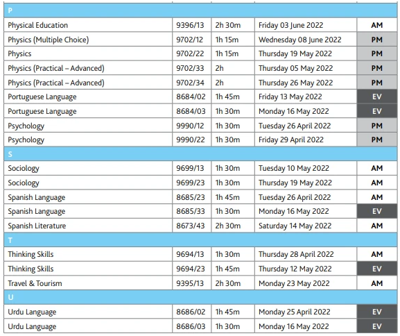 2022年alevel考试时间 2022年alevel考试时间