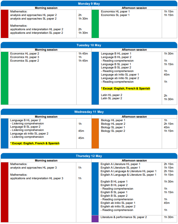 2022年IB考试时间 2022年IB考试时间