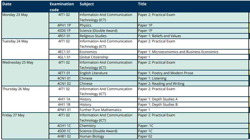 2022年igcse考试时间 2022年igcse考试时间