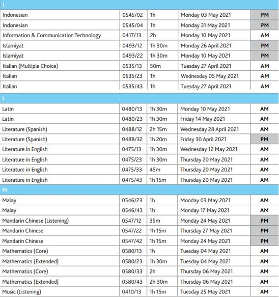 2021年igcse考试时间是什么时候? 2021年igcse考试时间是什么时候?