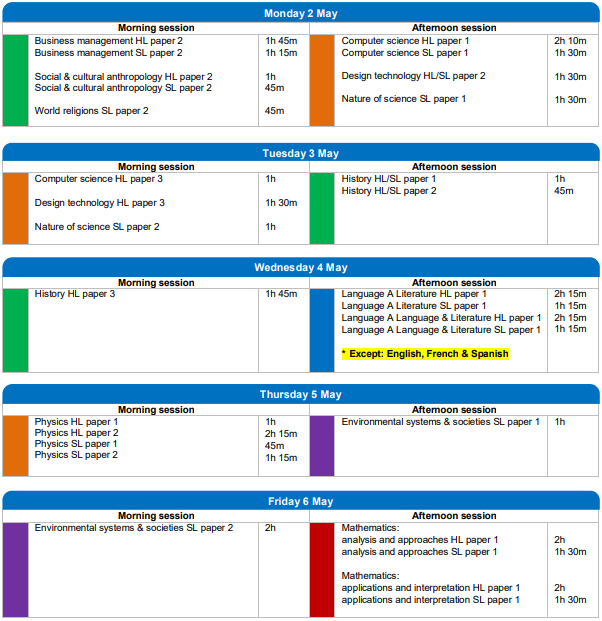 2022年IB考试时间 2022年IB考试时间